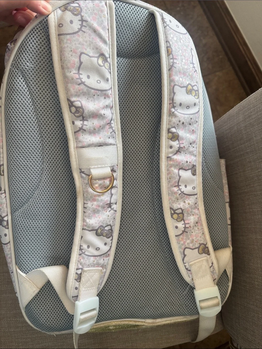 Pottery Barn Teen Hello Kitty Pink and Gold Backpack with Matching Lunch Box
